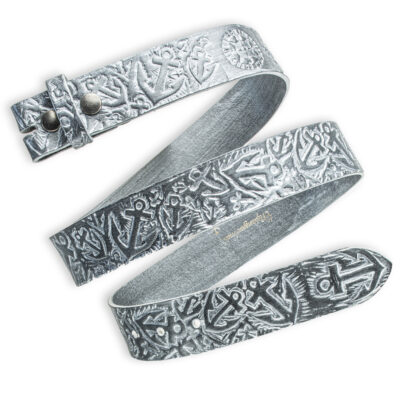 Handgeprägter Wechselgürtel, silber 4 cm, Motiv Anker, von Neptunsgeschmeide.