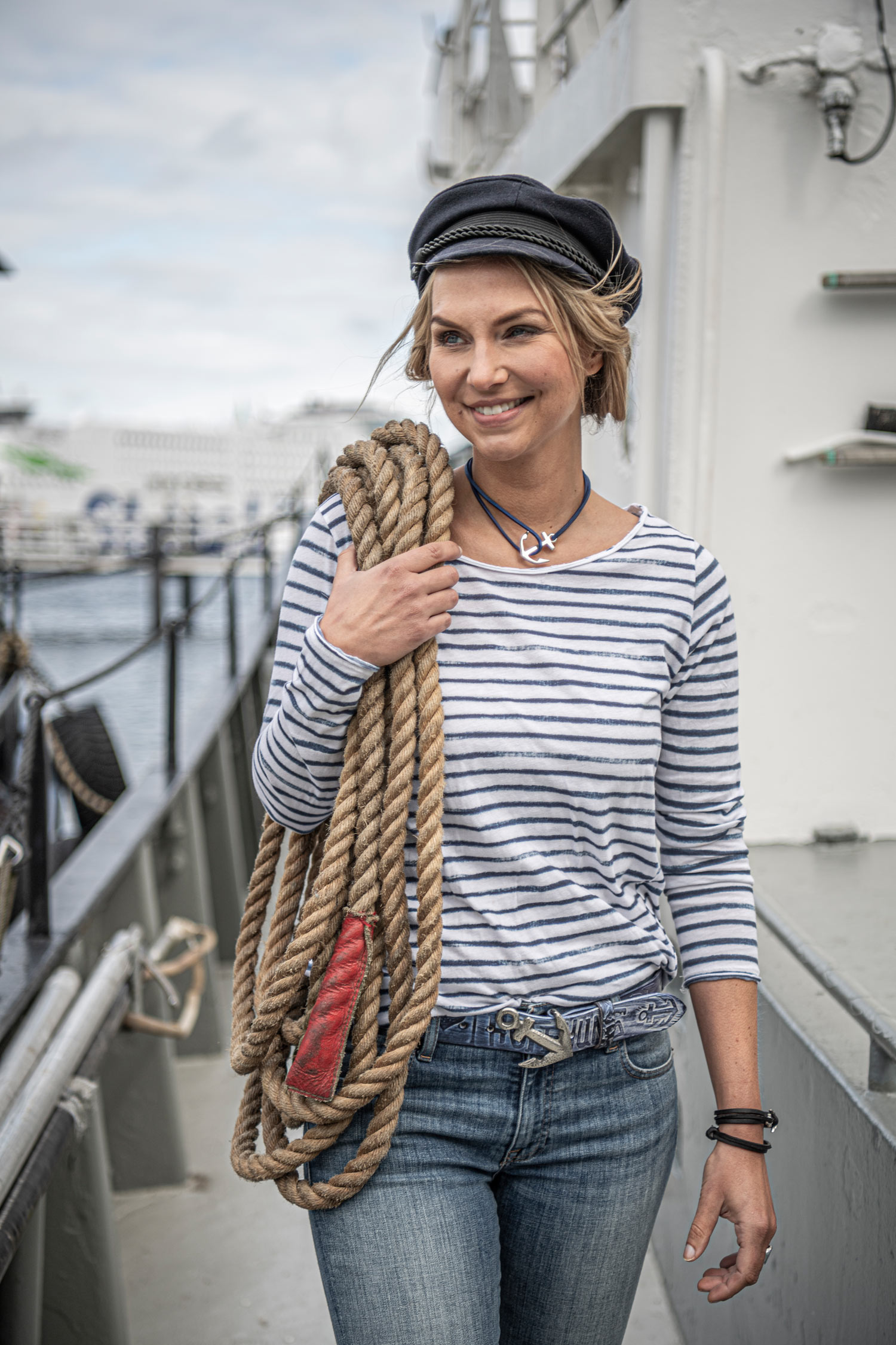 Belt buckle anchor slanted - maritime romance from Neptune jewelry