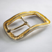 Model flood, 9 x 5 cm. guld farvet.