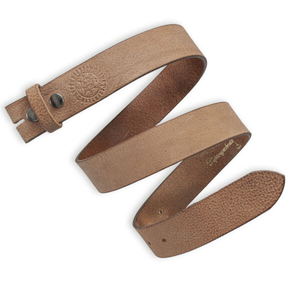 Simple interchangeable belt soft sand-brown by Neptunsgeschmeide. Picture of the leather strap, soft quality. Color sand brown. 4 cm width.