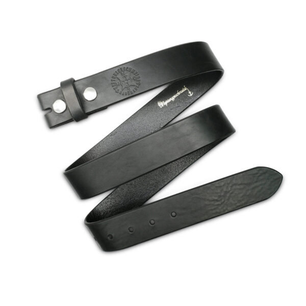 Simple interchangeable belt, fixed, black, classic by Neptunsgeschmeide. Picture of the leather strap, solid quality. 4 cm width.