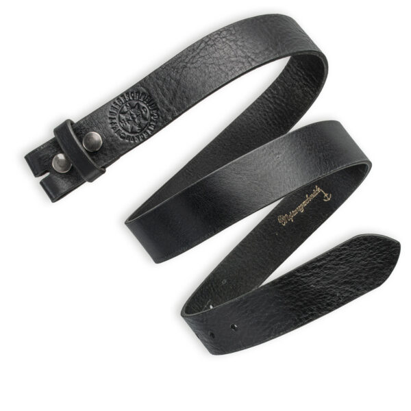 Ceinture simple interchangeable soft black classic de Neptunsgeschmeide. Photo du bracelet en cuir, qualité souple. 4 cm de largeur.