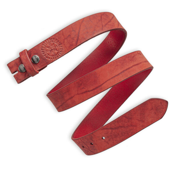 Simple interchangeable belt, fixed coral red by Neptunsgeschmeide. Picture of the leather strap, solid quality. 4 cm width.