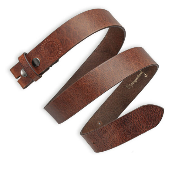 Simple interchangeable belt soft mahogany brown by NeptunsSchmeiße. Picture of the leather strap, soft quality. 4 cm width.