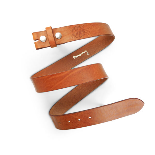 Simple interchangeable belt, nut brown, made by Neptunsgeschmeide. Picture of the leather strap, solid quality. 4 cm width.