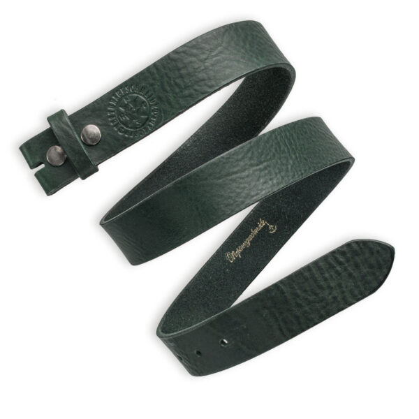 Simple interchangeable belt seagrass green from Neptunsgeschmeide. Picture of the leather strap, solid quality. 4 cm width.