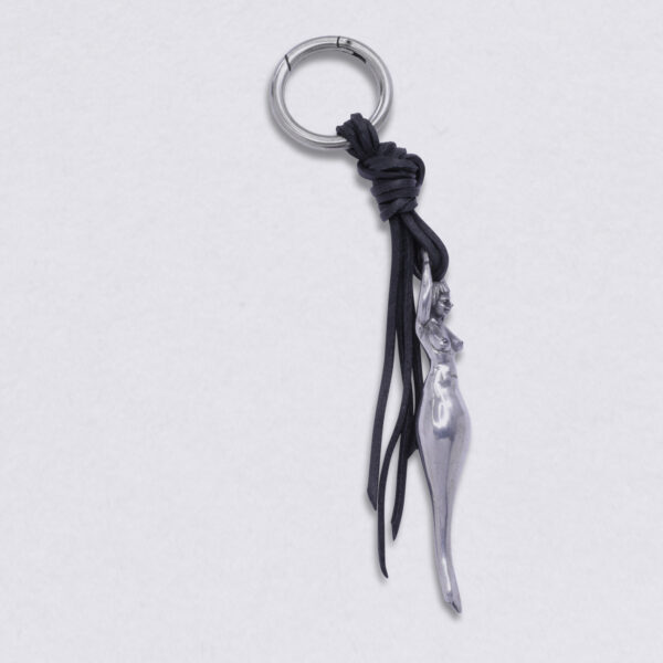 Gebamsel® pendant mermaid, view detail 2, pewter, from Neptune jewelry. Bag or key ring with snap hook, small.