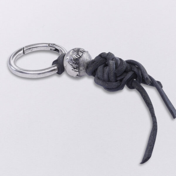 Gebamsel® Anhänger Hamburger Perle Welt, Ansicht Kugel Detail 4, 925er Silber, von Neptunsgeschmeide. Taschen- oder Schlüsselanhänger mit Karabinerhaken, groß.