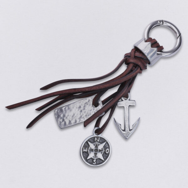 Gebamsel® pendant crown and compass, main picture 1, from NeptunsSchmeiße. Bag or key ring with snap hook small.