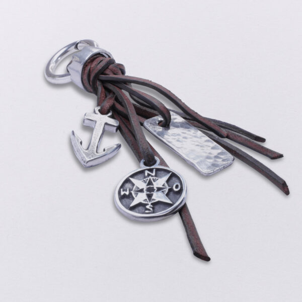 Gebamsel® pendant crown and compass, main picture 2, from NeptunsSchmeiße. Bag or key ring with snap hook small.