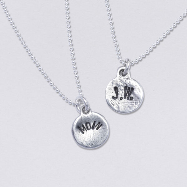 Necklace 11 mm, back pendant in round with desired embossing.