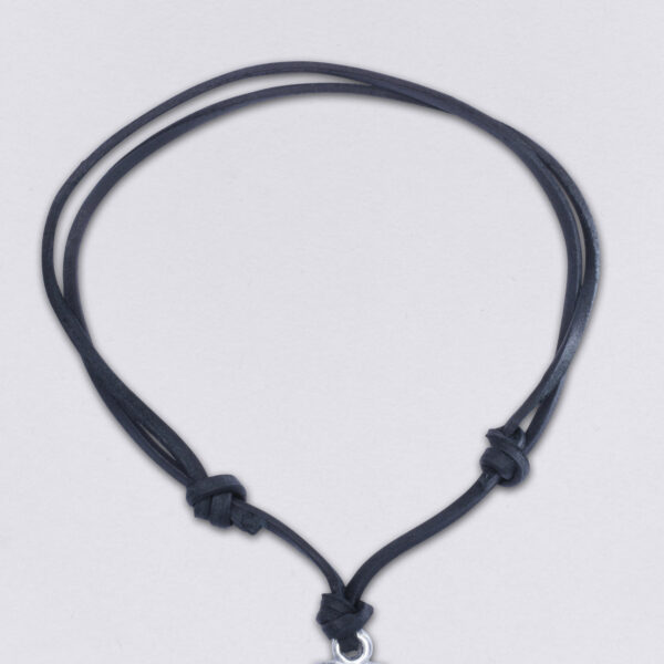 Leather strap square 4 mm black with adjustable knot clasp, handmade by Neptune jewelry.