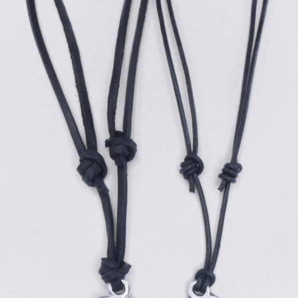 Leather straps round 2 mm and square 4 mm black to choose from with adjustable knot clasp, handmade by Neptune jewelry.