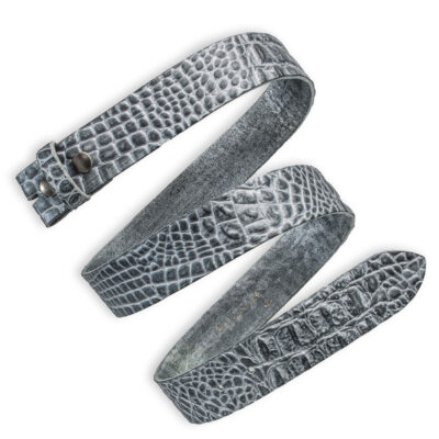 Wechselgürtel Kroko von Neptunsgeschmeide. Krokodil Prägung, 4 cm Breite. Farbe silber.