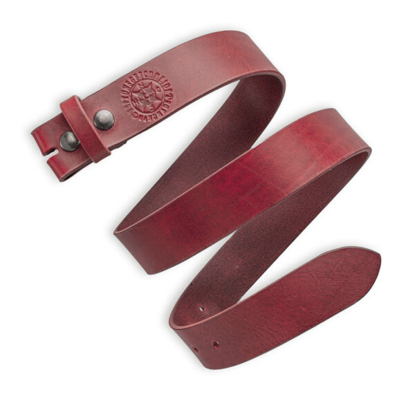 Ceinture interchangeable simple rouge rosso souple de Neptunsgeschmeide. Photo du bracelet en cuir, qualité souple. 4 cm de largeur.