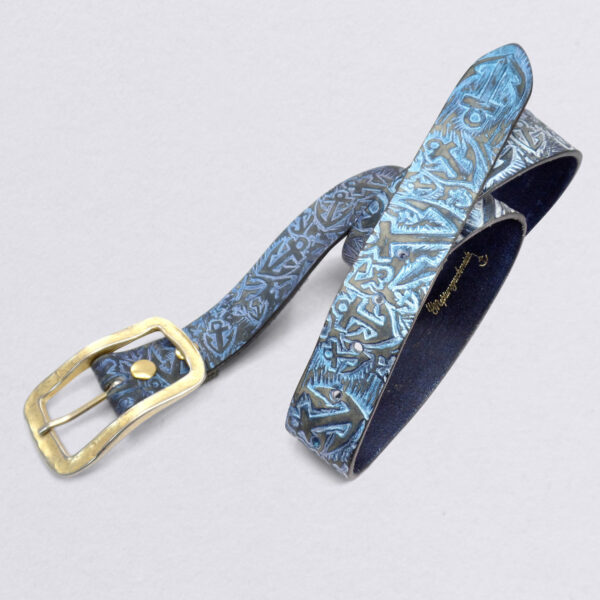 Belt anchor turquoise: Simple buckle tide in gold or silver. Here: galvanized gold-plated buckle (gold-colored). main picture.