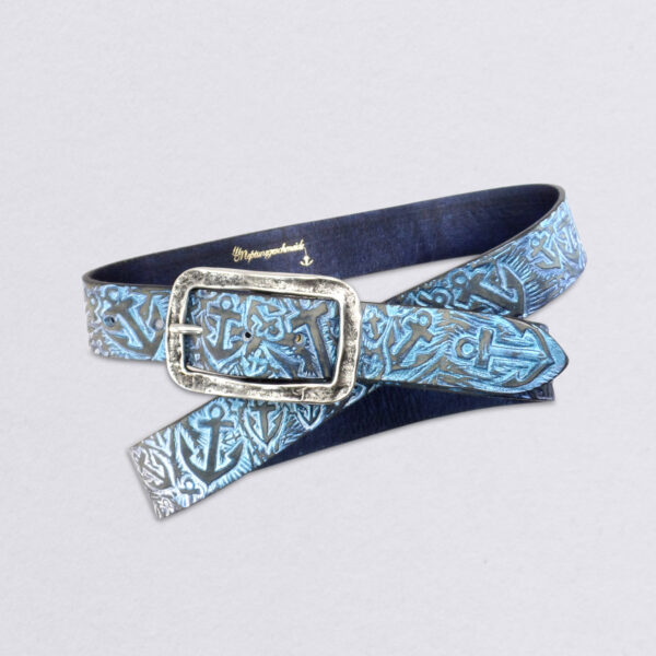 Belt anchor turquoise: Simple buckle tide in gold or silver. Here: galvanically silver-plated buckle (silver-colored). main picture.