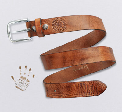 Nussbrauner Gürtel mit Schnalle "Rehling"